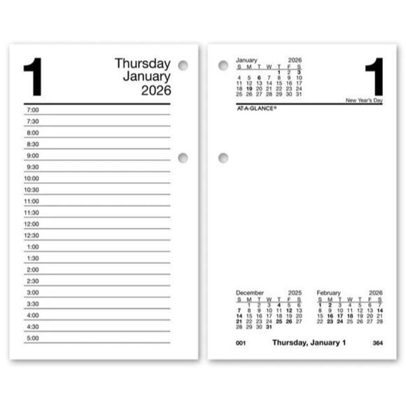 2026 AT-A-GLANCE Daily Desk Calendar Refill 3.5" x 6" Loose-Leaf E71750 Office - Picture 3 of 11